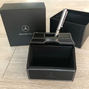 Mercedes-Benz Leather Pen Holder Desk Organizer